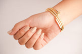 Alphabet C Nail CZ Bracelet in rose gold Plating | Luxury Fashion Jewelry