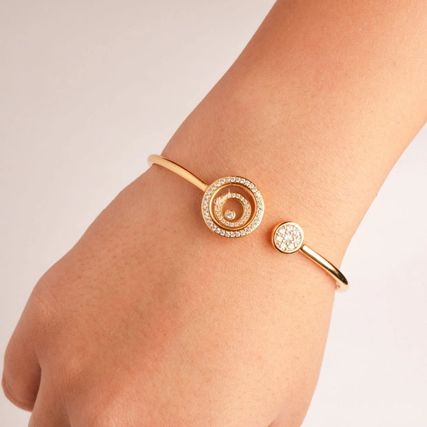Alphabet CHPRD Gold Safety Pin CZ Bracelet | Statement Fashion Jewelry
