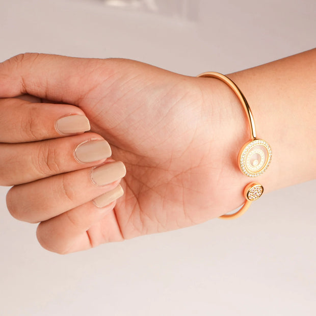 Alphabet CHPRD Gold Safety Pin CZ Bracelet | Statement Fashion Jewelry