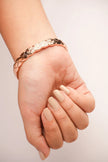 Double C Rose Gold Sleek Bracelet with CZ Stones | Elegant Fashion Jewelry