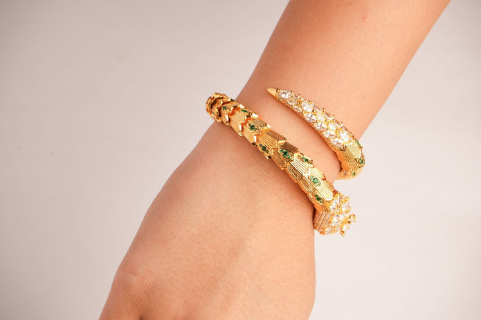 Alphabet BVL Snake Head Bracelet in Gold Plating | Luxury Designer Inspired
