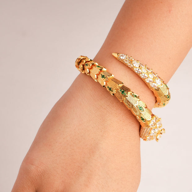 Alphabet BVL Snake Head Bracelet in Gold Plating | Luxury Designer Inspired