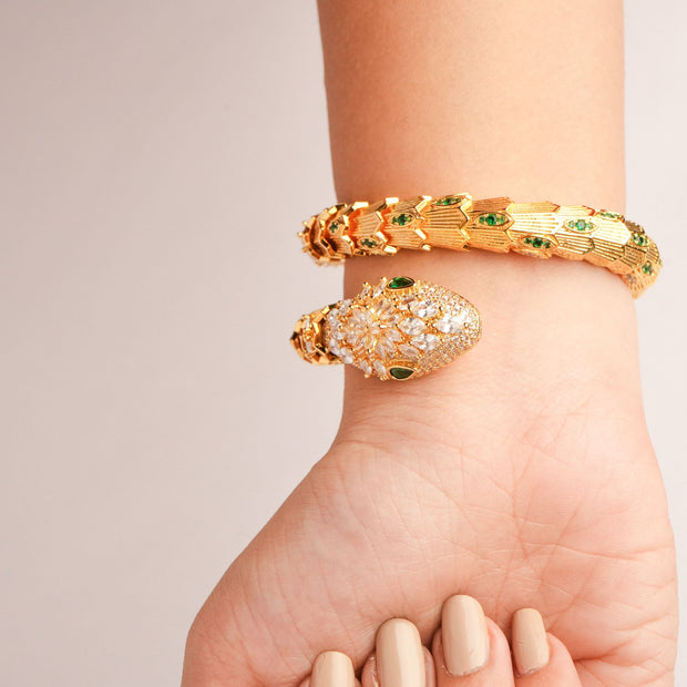 Alphabet BVL Snake Head Bracelet in Gold Plating | Luxury Designer Inspired