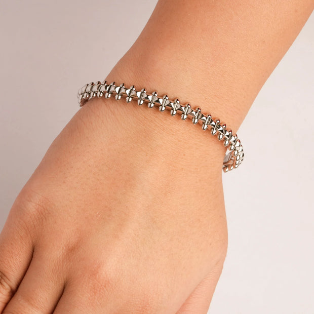 Alphabet C Platinum Plated Bracelet | Elegant Designer Fashion Jewelry