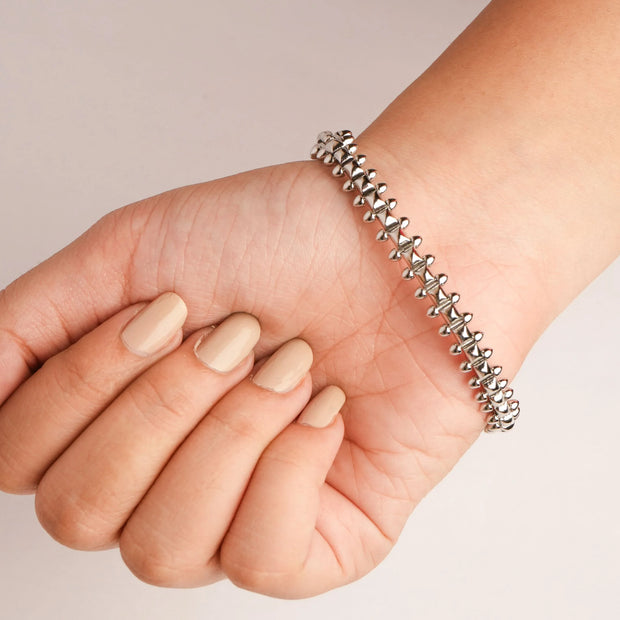 Alphabet C Platinum Plated Bracelet | Elegant Designer Fashion Jewelry