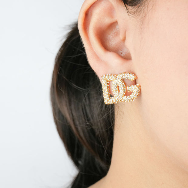Alphabet DG CZ Studs in Gold Plating | Sparkly Fashion Earrings