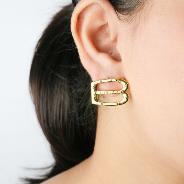 Alphabet BLCG Studs in Gold | Minimalist Designer Earrings