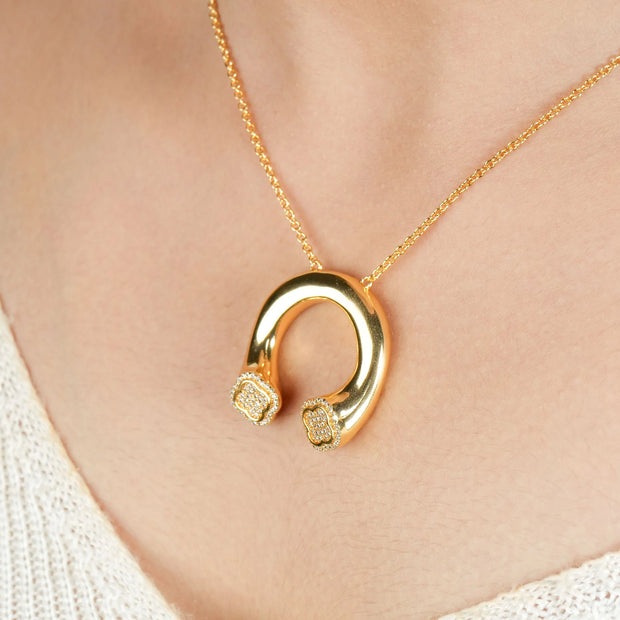 Alphabet VCA Signature Clover Pendant Chain in CZ | Lucky Charm Necklace