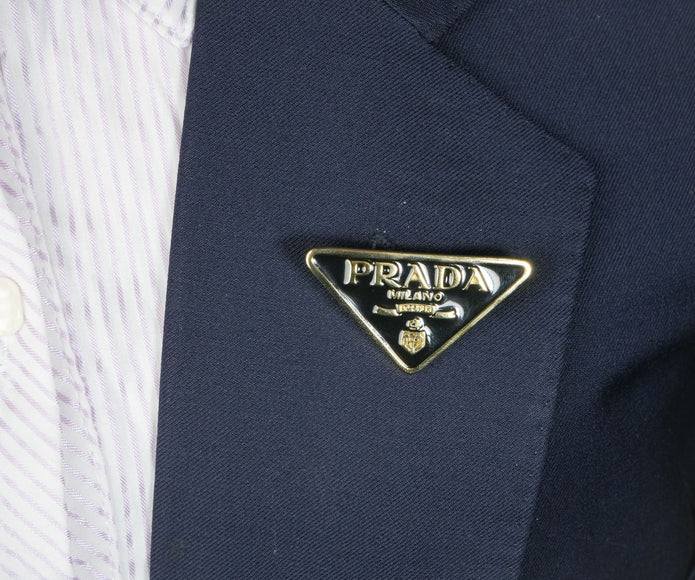 Alphabet P Black Enamel Gold Plated Brooch | Luxury Fashion Letter Pin