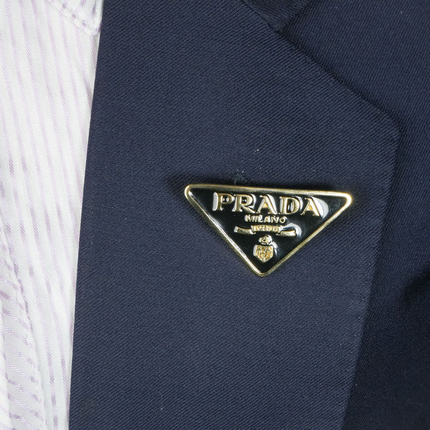 Alphabet P Black Enamel Gold Plated Brooch | Luxury Fashion Letter Pin