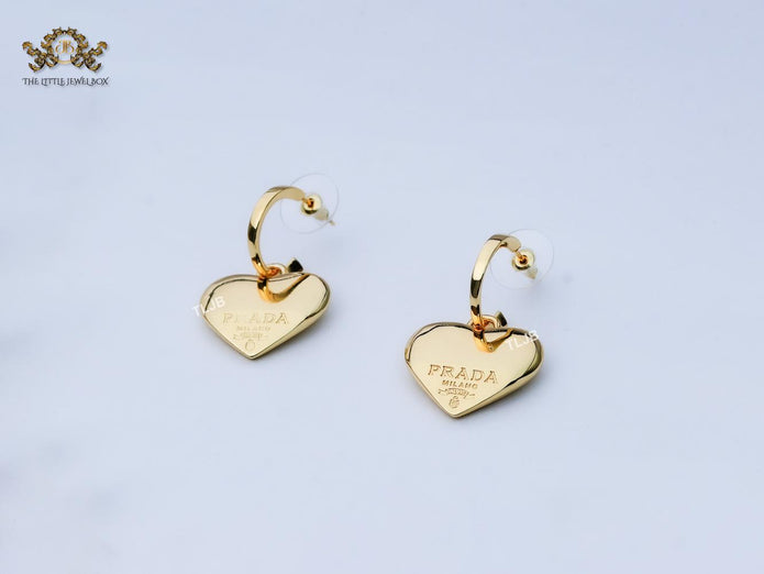 Alphabet P gold heart dangles