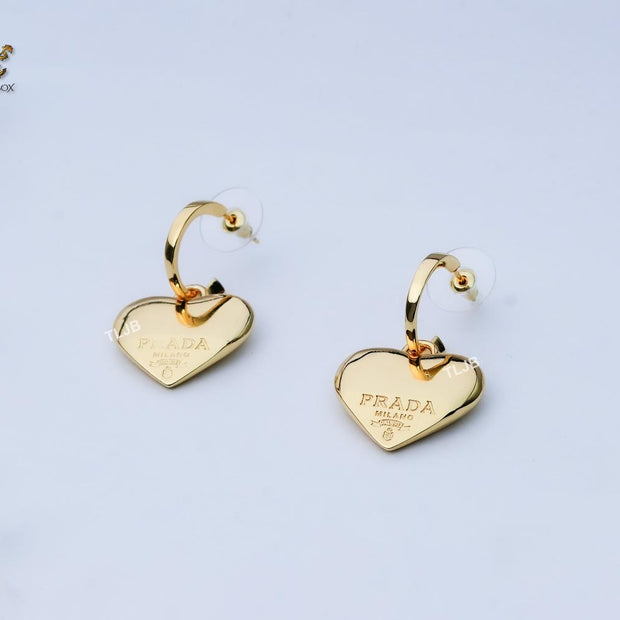 Alphabet P gold heart dangles