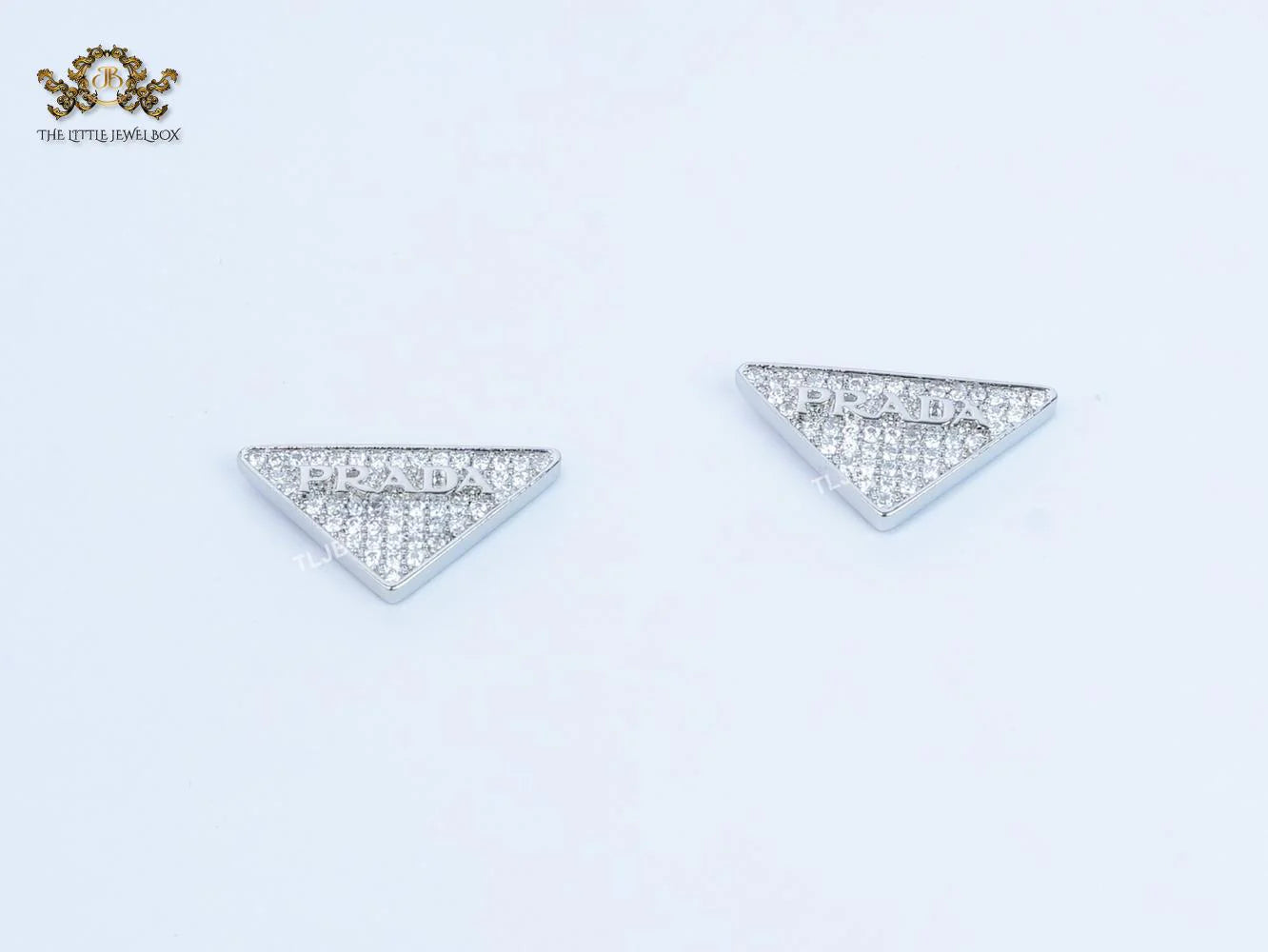 Alphabet P cz triangular studs small