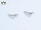 Alphabet P cz triangular studs small