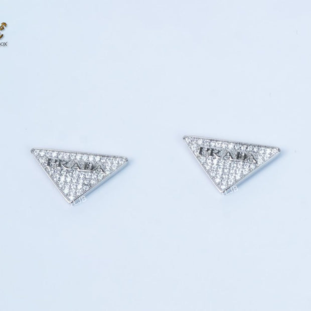 Alphabet P cz triangular studs small