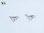 Alphabet P cz triangular studs small