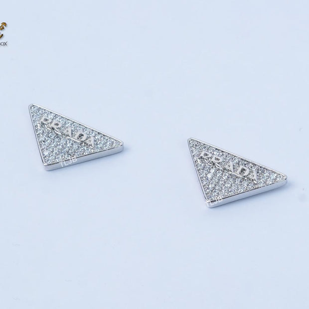 Alphabet P cz triangular studs small
