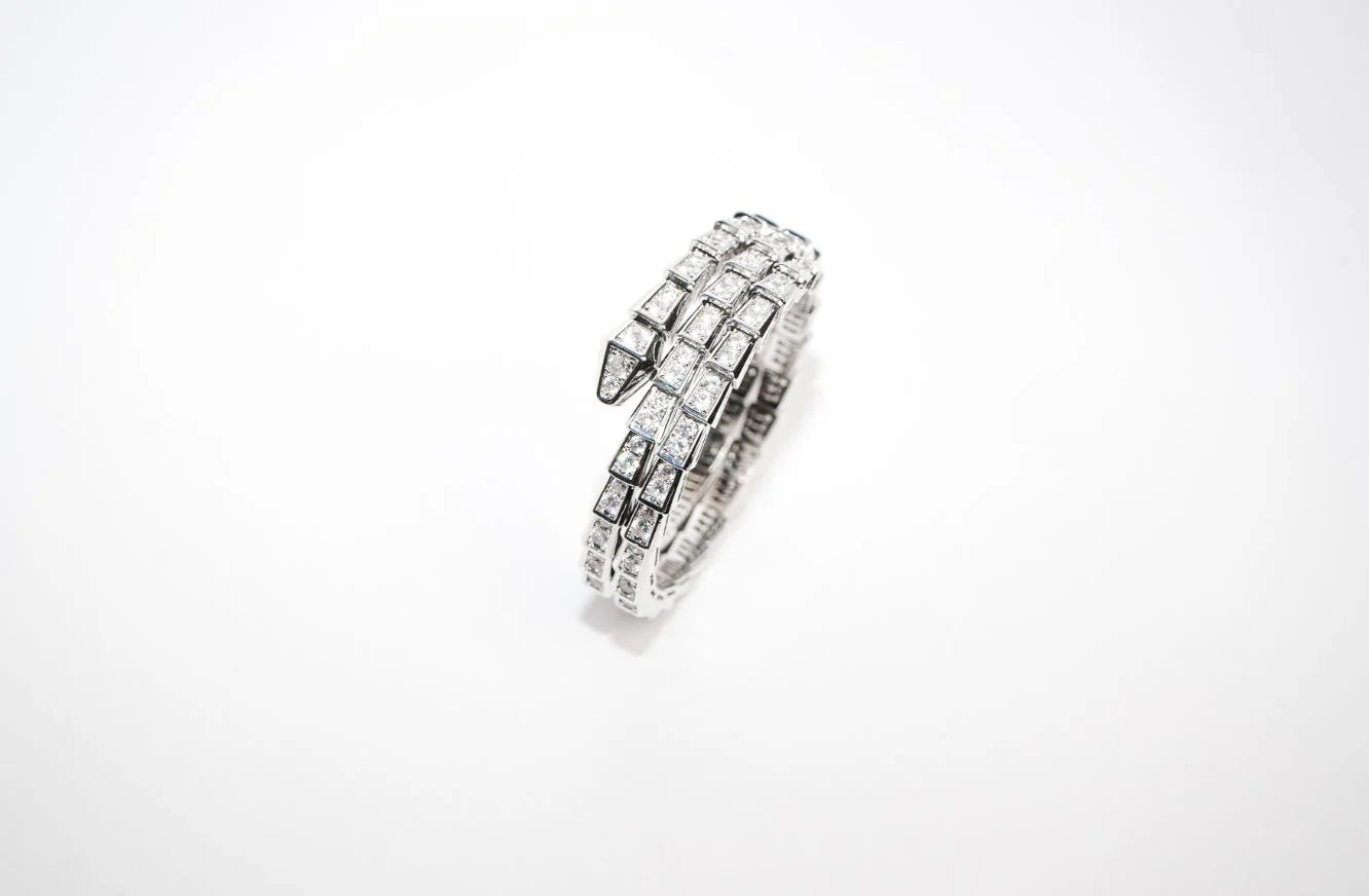 Silver CZ Serpent Tennis Bracelet