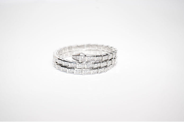Silver CZ Serpent Tennis Bracelet