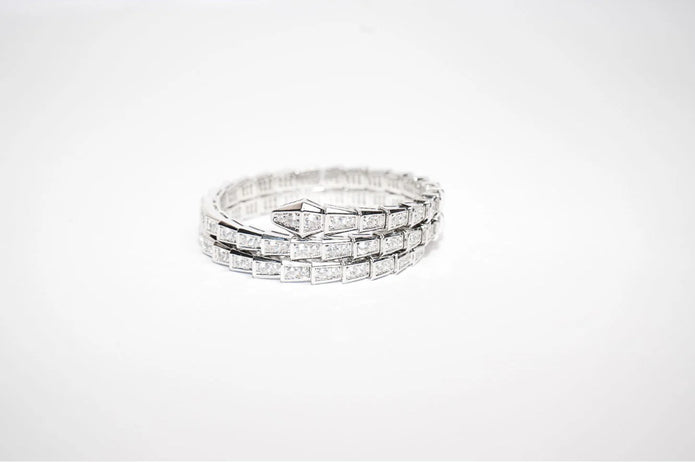 Silver CZ Serpent Tennis Bracelet