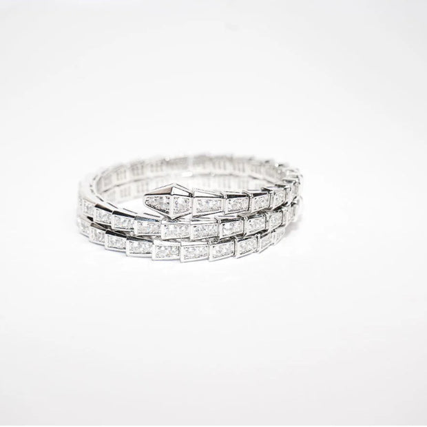 Silver CZ Serpent Tennis Bracelet