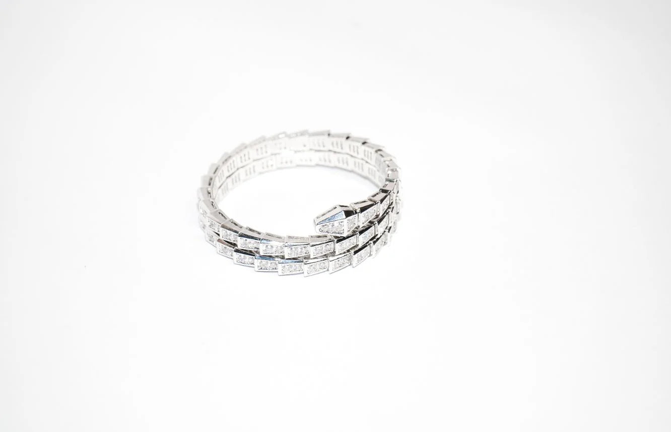 Silver CZ Serpent Tennis Bracelet