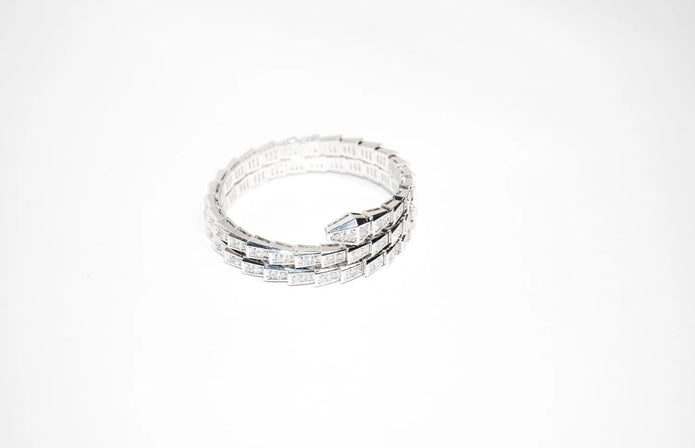 Silver CZ Serpent Tennis Bracelet