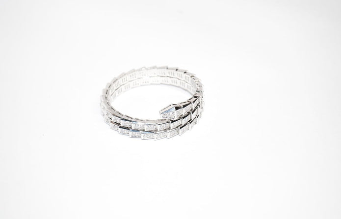 Silver CZ Serpent Tennis Bracelet