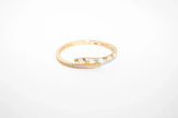 Gold CZ Wrap Bracelet with White Enamel