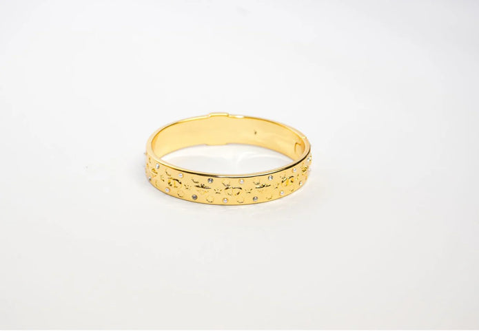 Alphabet CD Gold Textured Bracelet