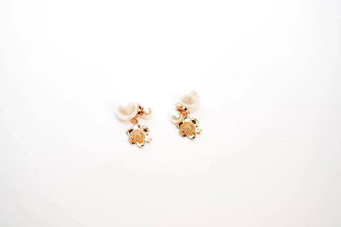 Floral CD rose gold bomber studs