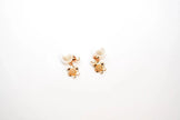 Floral CD rose gold bomber studs