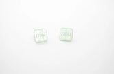Green enamel and pearl earrings