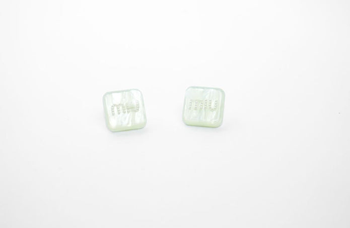 Green enamel and pearl earrings