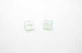 Green enamel and pearl earrings