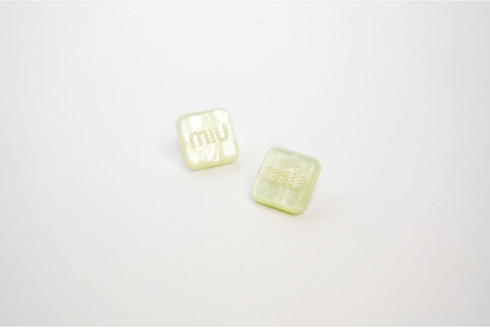 Green enamel and pearl earrings