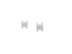 Platinum Plated CZ H Bar Earrings