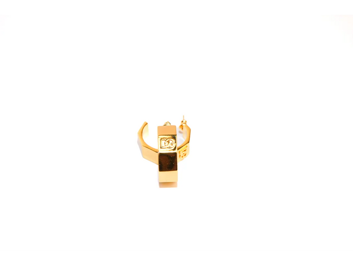 Gold Alphabet DG Hoop Earrings