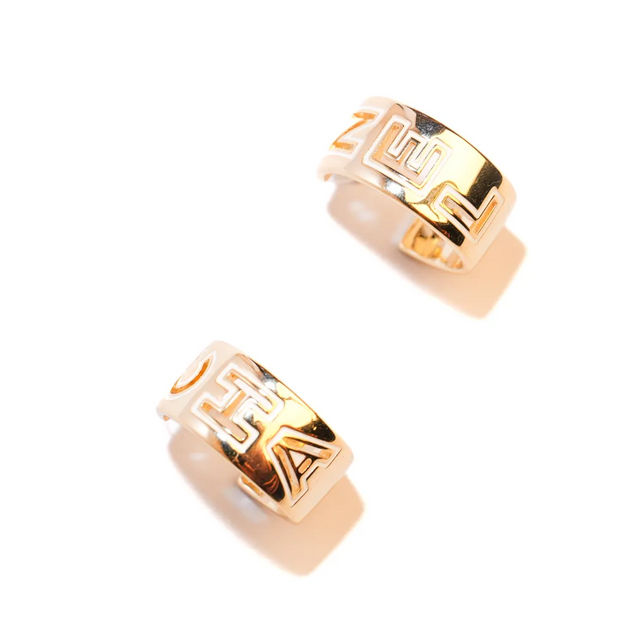 Gold Alphabet C Hoop Earrings
