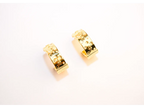 Gold Alphabet CD Textured Hoop Earrings