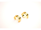 Gold Alphabet CD Textured Hoop Earrings