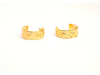 Gold Alphabet CD Textured Hoop Earrings