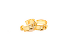 Gold Alphabet V CZ Hoop Earrings