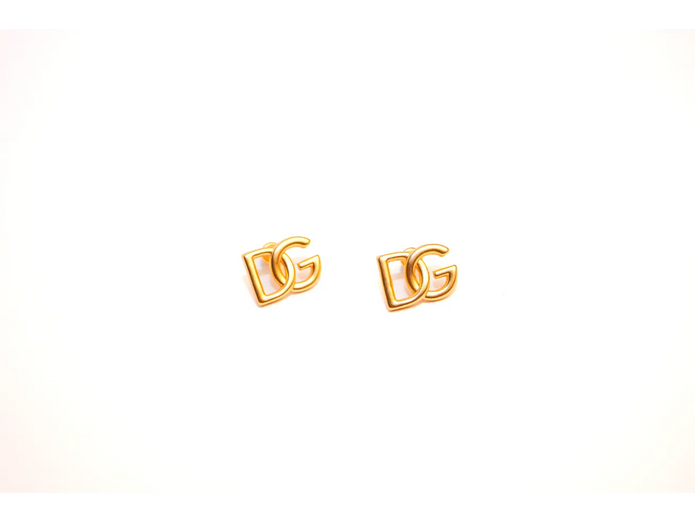 Gold Alphabet DG Stud Earrings