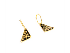 Black and Gold Triangle Hoop Earrings