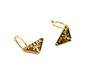 Black and Gold Triangle Hoop Earrings