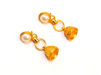 Double C gold pearl dome earring