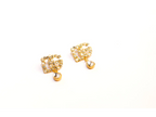 Gold Alphabet DG CZ Drop Earrings