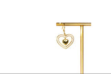Gold and Pink Double Heart Drop Earrings