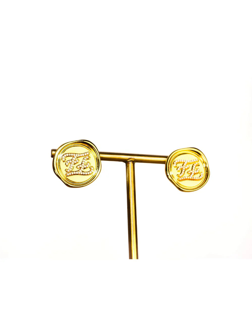 Double F studs with CZ
